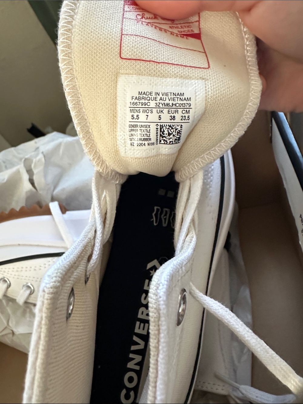 Converse White Platform High-Top Sneakers - Picture 3 of 5